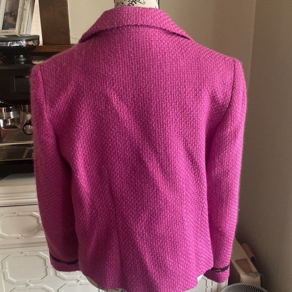 Canvasbacks fuchsia boucle jacket novelty ribbon trim size 8 - Picture 2 of 4